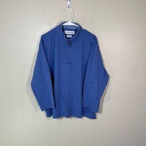 Mizzen and Main Sweatshirt Mens XXL 1/4 Zip Pullover Blue Cotton Modal
